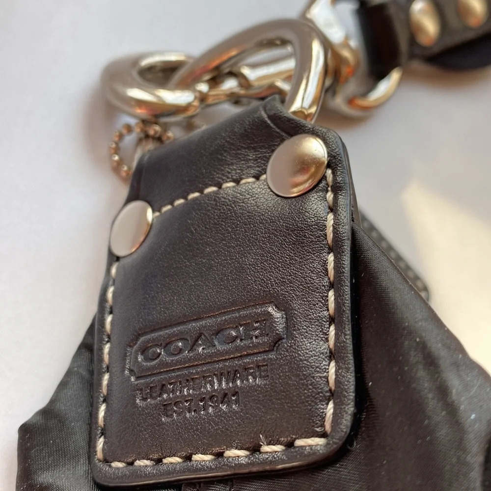 COACH Nylon Shoulder Bag Leather shoulder Washable Wipeable Black No L04J-1892 - Picture 16 of 16